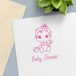 Sello Automático Revelación de género en baby shower de niña 2
