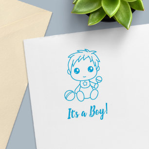 Sello Automático Revelación de género en baby shower de niño