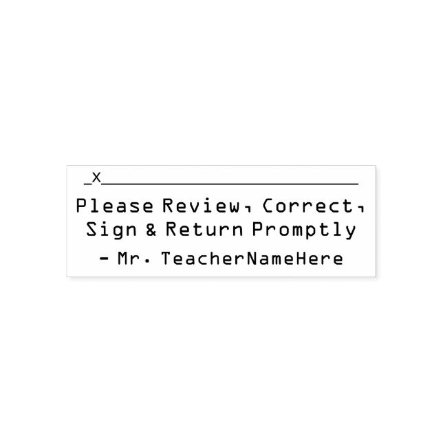 Sello Automático "Revise, corrija, Rótulo y regrese rápidamente" (Diseño)