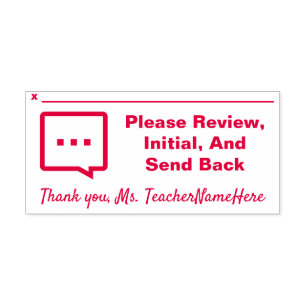 Sello Automático Revisión de documentos y marca de goma de nombre p