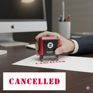 Sello Automático Rojo CANCELADO simple personalizado