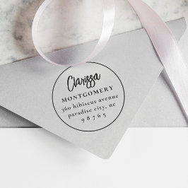 Sello Automático Ronda Boho Moderno Nombre y Dirección de Retorno P