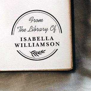 Sello Automático Ronda botánica de la biblioteca de la placa