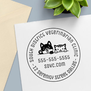 Sello Automático Ronda de Clínica Veterinaria de Animales de Gato d