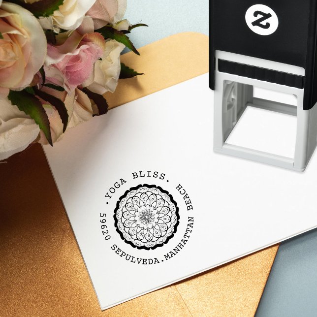 Sello Automático Ronda de direcciones de Yogi Floral Mandala (Subido por el creador)