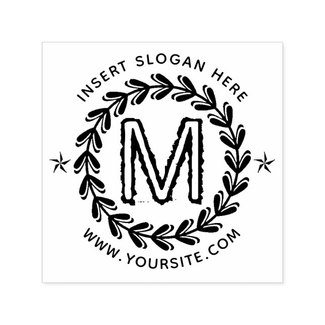 Sello Automático Ronda de monograma empresarial personalizada (Diseño)