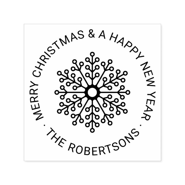 Sello Automático Ronda moderna Personalizado de copos de nieve Feli (Diseño)