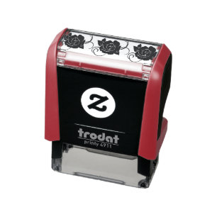 Sello Automático rosa-gráfico-florido-deco