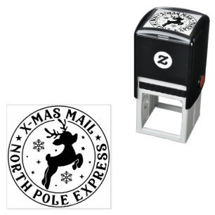 Sello Automático Rudolph el Reno del Polo Norte Navidad Vintage