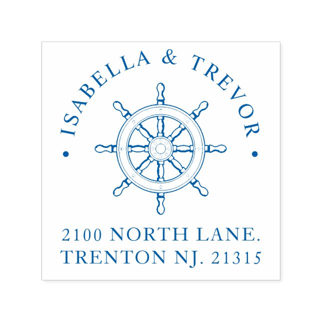 Sello Automático Rueda de barco del Personalizado del Boda temático (Diseño)