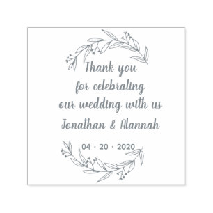 Sello Automático Rustic Leaves Hand Drake Gracias