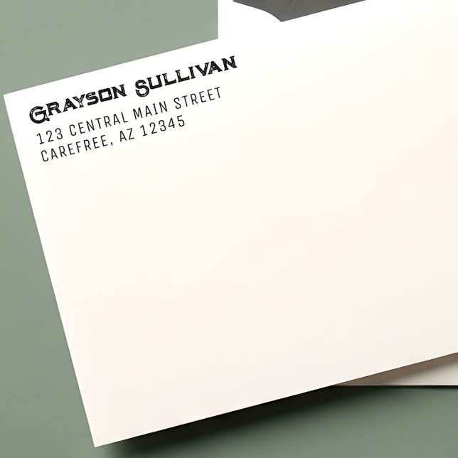 Sello Automático Rustic Professional Left Aligned Address (Subido por el creador)