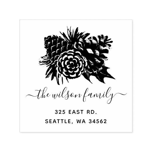 Sello Automático Rústica dirección de devolución de conos de pino f (Diseño)