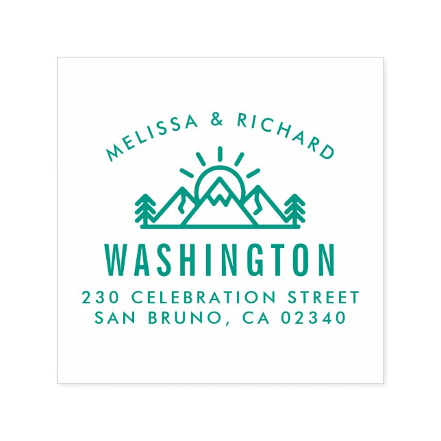 Sello Automático Rústica dirección de retorno de montañas y bosques (Diseño)