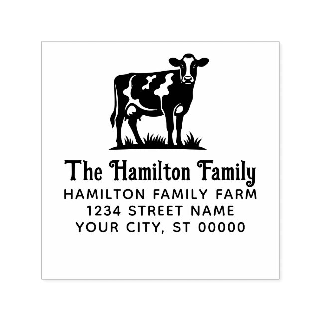 Sello Automático Rústica vaca lechera #1 Dirección de devolución de (Diseño)