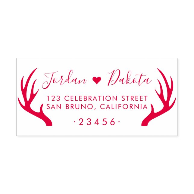 Sello Automático Rústicas Antlers y la dirección de retorno de Boda (Diseño)