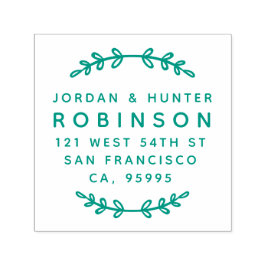 Sello Automático Rústicas hojas redondas par casada dirección de re