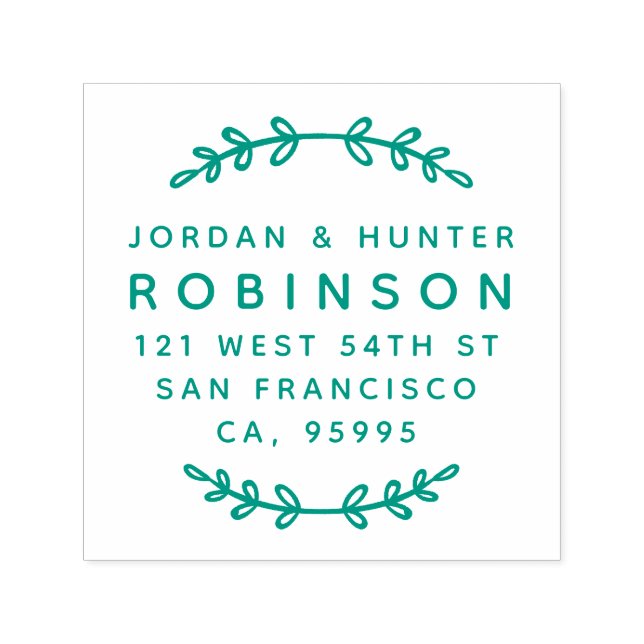 Sello Automático Rústicas hojas redondas par casada dirección de re (Diseño)