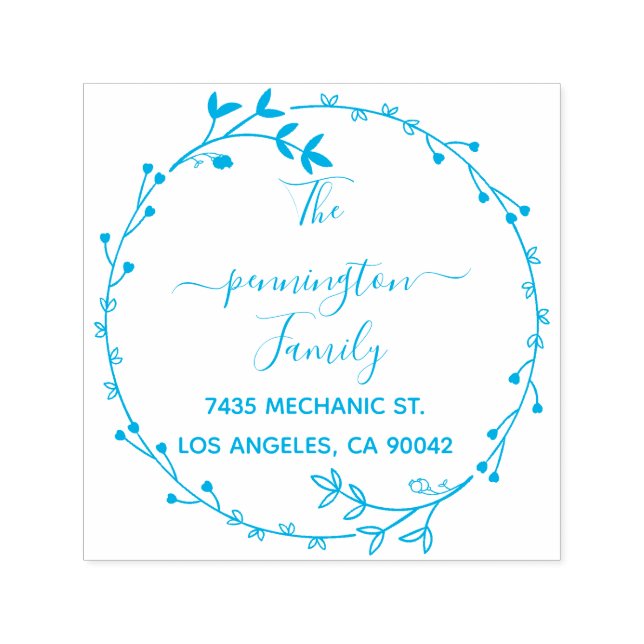 Sello Automático Rústico Círculo Flores Dirección de devolución man (Diseño)