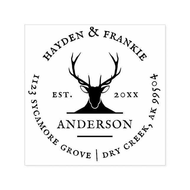 Sello Automático Rústico Deer Antlers Doble Dirección de Retorno de (Diseño)