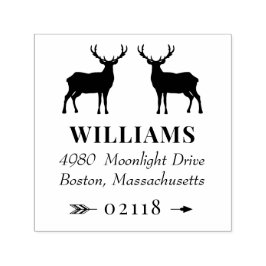 Sello Automático Rústico Deer Bucks & Arrow Name & Address