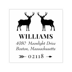 Sello Automático Rústico Deer Bucks & Arrow Name & Address