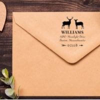 Rústico Deer Bucks Doe & Arrow Name & Address