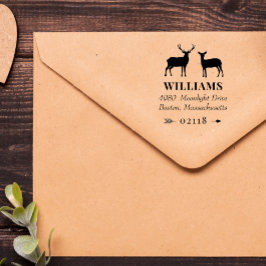 Sello Automático Rústico Deer Bucks Doe & Arrow Name & Address