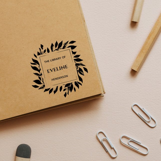 Sello Automático Rústico libro botánico elegante Personalizado mode (Subido por el creador)