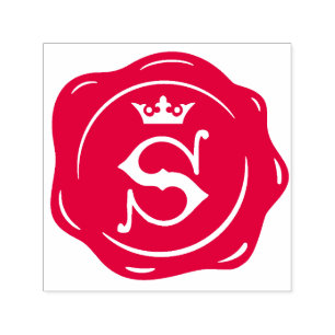 Sello Automático S - Letra inicial de la cera de la corona gótica