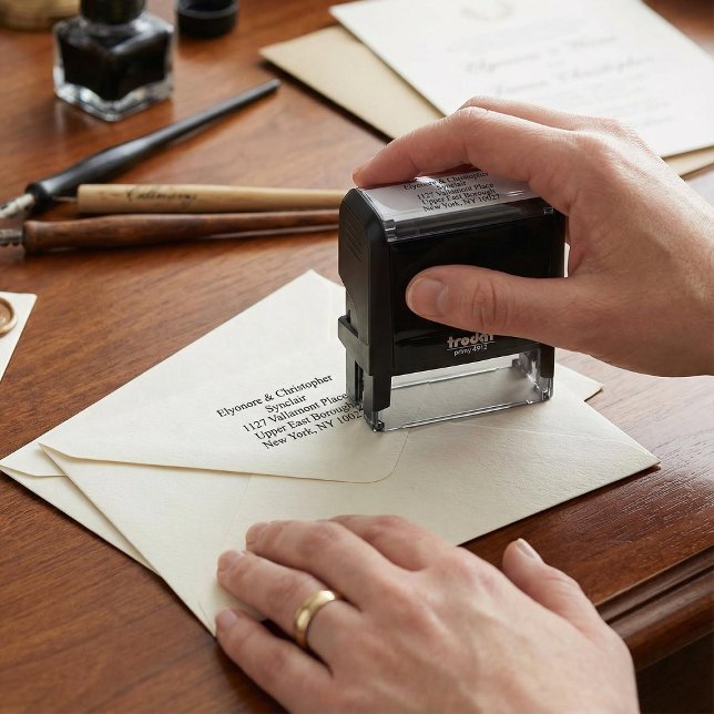 Sello Automático Sage Green Olive Branch Monogram Return Address (Subido por el creador)