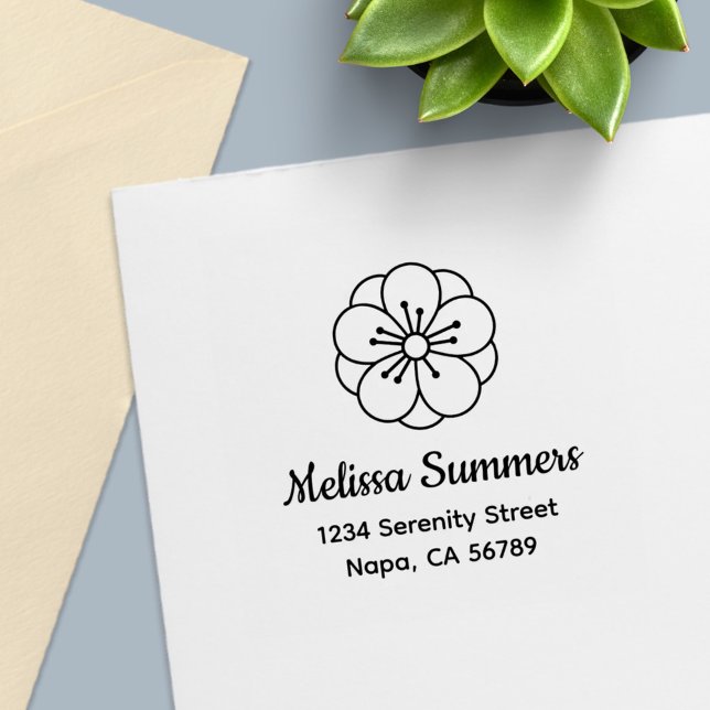 Sello Automático Sakura Cherry Blossom Flower Address (Subido por el creador)