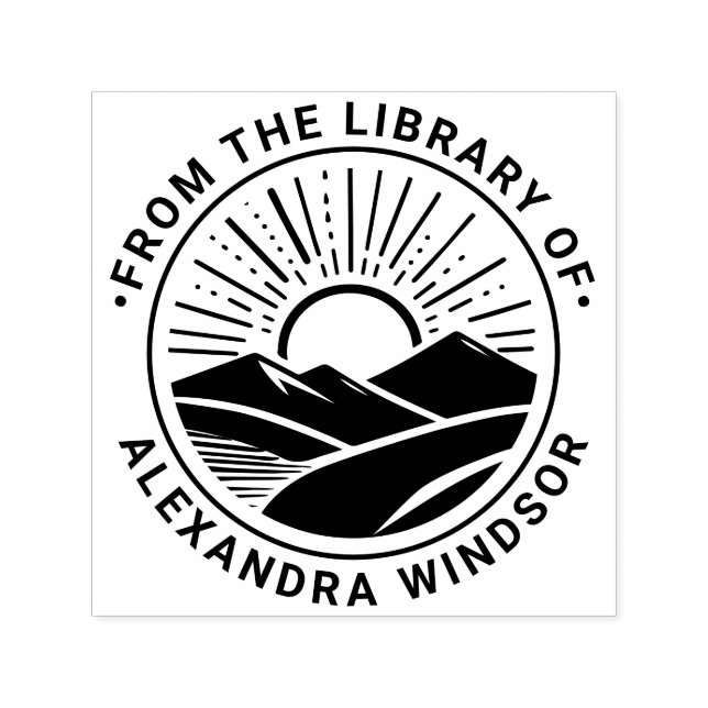 Sello Automático Salida del sol puesta detrás de las montañas #2 No (Diseño)