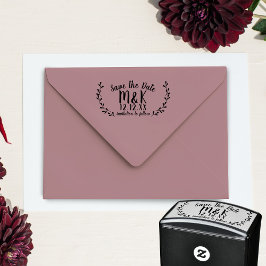 Sello Automático Salven la cita Boda Laurel Wreath