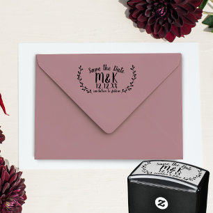 Sello Automático Salven la cita Boda Laurel Wreath