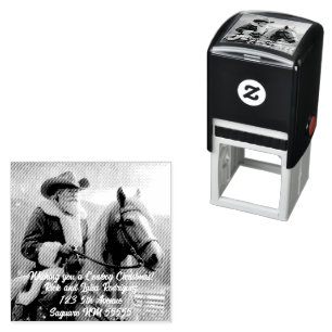 Sello Automático Santa Claus con sombrero vaquero de Navidad