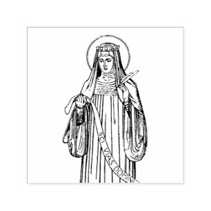 Sello Automático Santa Hildegarda de Bingen Mística Medieval