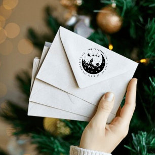 Sello Automático Santa Sleigh Sobre La Dirección De Regreso Del Per