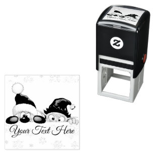 Sello Automático Santa y Elfo Dibujo Animado de Navidad Divertido y