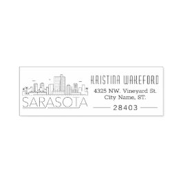 Sello Automático Sarasota, Florida City Skyline | Dirección del Per