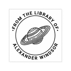 Sello Automático Saturno con Anillos #4 Nombre del Libro de la Bibl