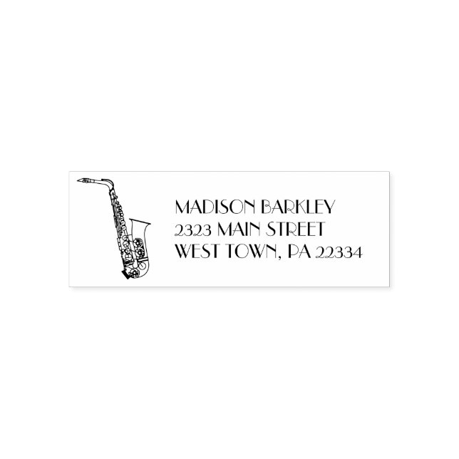 Sello Automático Saxophone Musician Band Teacher Self-inking Stamp (Diseño)