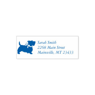 Sello Automático Scotty Dog Baby Shower Scottish Terrier Blue