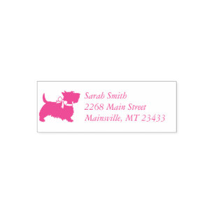 Sello Automático Scotty Dog Baby Shower Scottish Terrier Pink
