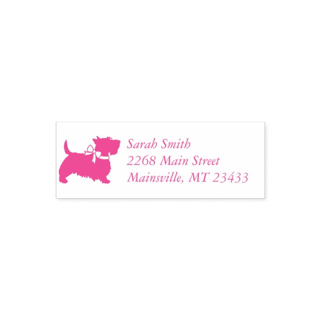 Sello Automático Scotty Dog Baby Shower Scottish Terrier Pink (Diseño)