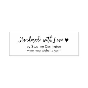 Sello Automático Script hecho a mano con el corazón de amor. Negoci