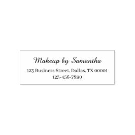 Sello Automático Script Makeup Studio Name Return Address Phone