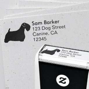 Sello Automático Sealyham Terrier Silhouette Return Address