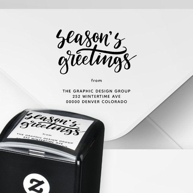 Sello Automático Seasons Greetings typography dirección de negocio (Subido por el creador)