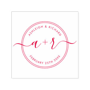 Sello Automático Secuencia de comandos de caligrafía Iniciales Boda